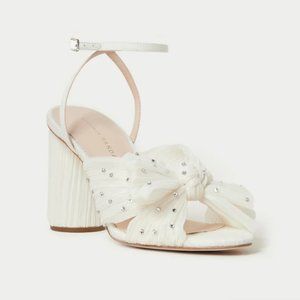 Loeffler Randall Camellia Pearl Rhinestone Bow Heels